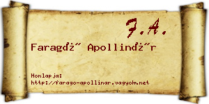 Faragó Apollinár névjegykártya
